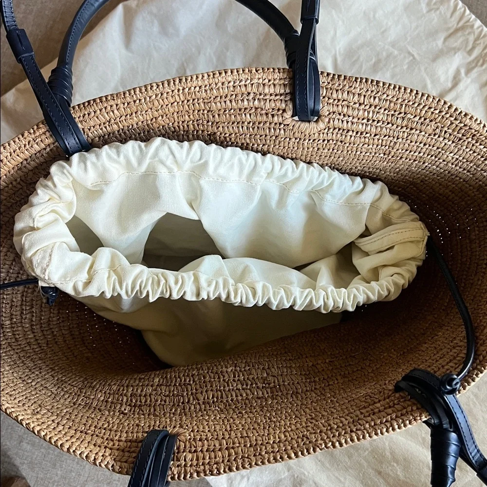 Sezane Justine Basket bag with navy - Picture 4 of 14